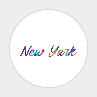 New york colorful rainbow latin Magnet